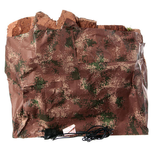 Borgo grotta case in lontananza illuminato presepe 12 cm 35x35x25 cm 4