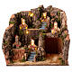 Borgo grotta case in lontananza illuminato presepe 12 cm 35x35x25 cm s1
