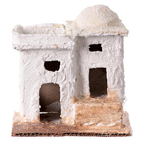 Miniature house with steps for 3 cm Neapolitan Nativity Scene, background setting, 10x10x5 cm