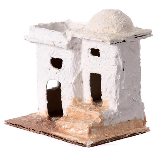 Miniature house with steps for 3 cm Neapolitan Nativity Scene, background setting, 10x10x5 cm 2