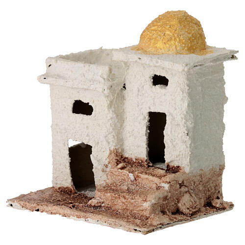 Miniature house with steps for 3 cm Neapolitan Nativity Scene, background setting, 10x10x5 cm 2