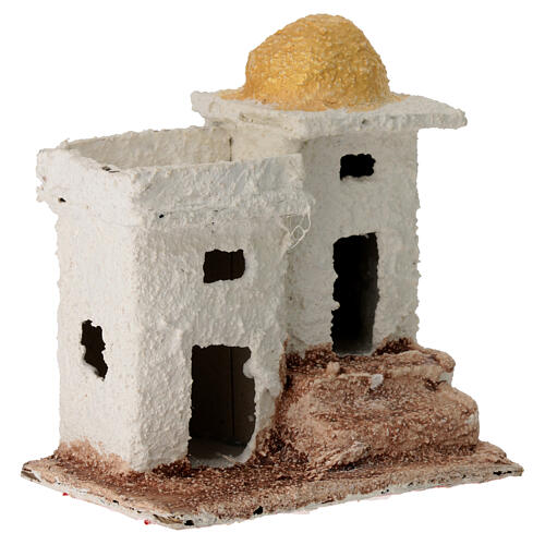 Miniature house with steps for 3 cm Neapolitan Nativity Scene, background setting, 10x10x5 cm 3