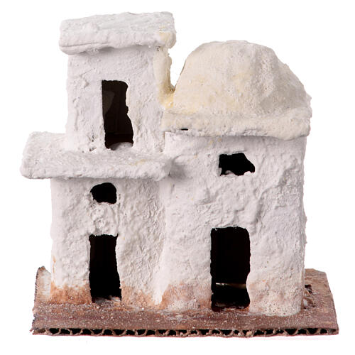 Miniatur-Doppelhaus, arabischer Stil, Krippenzubehör, für neapolitanische 3 cm Krippe, 10x10x5 cm 1