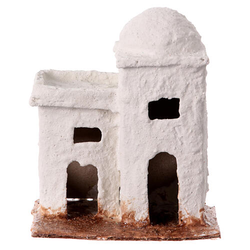 Miniatur-Doppelhaus, arabischer Stil, Krippenzubehör, für neapolitanische 4 cm Krippe, 10x10x5 cm 1