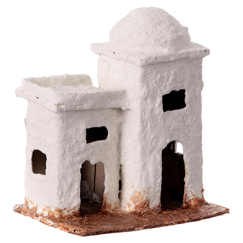 Miniatur-Doppelhaus, arabischer Stil, Krippenzubehör, für neapolitanische 4 cm Krippe, 10x10x5 cm 3