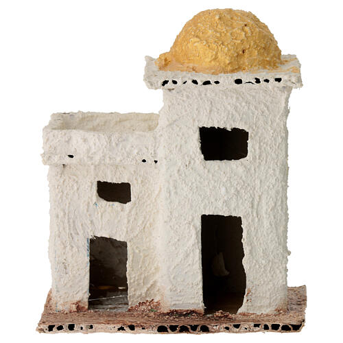 Double house in Arabic style for 4 cm Neapolitan Nativity Scene, background setting, 10x10x5 cm 1