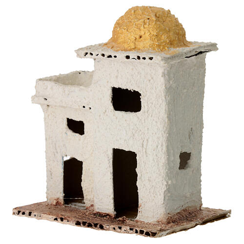 Double house in Arabic style for 4 cm Neapolitan Nativity Scene, background setting, 10x10x5 cm 2