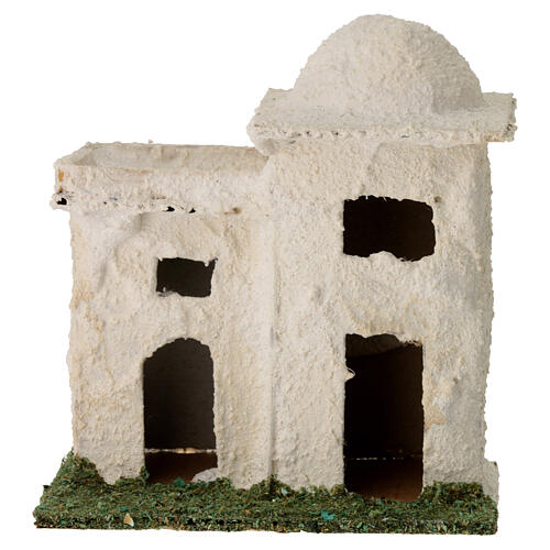 Double house in Arabic style for 4 cm Neapolitan Nativity Scene, background setting, 10x10x5 cm 4