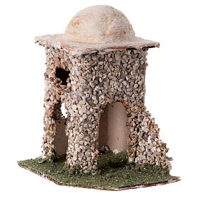 Miniatur-Haus mit Steinmauerwerk, arabischer Stil, Krippenzubehör, für neapolitanische 4 cm Krippe, 12x12x10 cm
