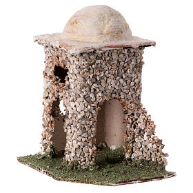 Miniature stone house in Arabic style for 4 cm Neapolitan Nativity Scene, background setting, 12x12x10 cm