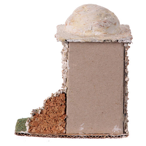 Miniature stone house in Arabic style for 4 cm Neapolitan Nativity Scene, background setting, 12x12x10 cm 4