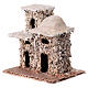 Miniatur-Doppelhaus mit Steinmauerwerk, arabischer Stil, Krippenzubehör, für neapolitanische 3 cm Krippe, 10x10x5 cm s3