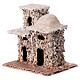 Double stone house in Arabic style for 3 cm Neapolitan Nativity Scene, background setting, 10x10x5 cm s3