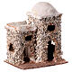 Miniatur-Doppelhaus mit Steinmauerwerk, arabischer Stil, Krippenzubehör, für neapolitanische 4 cm Krippe, 10x10x5 cm s3