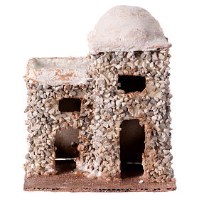 Neapolitan Nativity scene double house 4 cm Arab style stone 10x10x5 cm