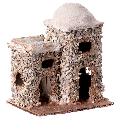 Neapolitan Nativity scene double house 4 cm Arab style stone 10x10x5 cm 3