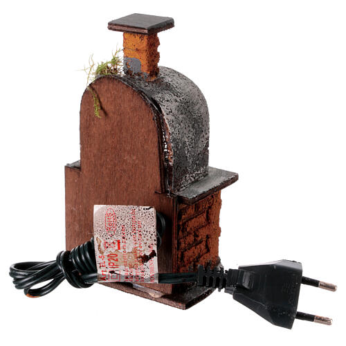 Oven with curved top and fire-effect light for 10 cm Neapolitan Nativity Scene, 15x10x5 cm 4