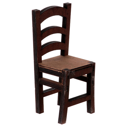 Krzesło z drewna, szopka neapolitańska 24-30 cm, h rzeczywista 15 cm 2