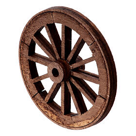 Rad mit Speichen aus Holz, Krippenzubehör, neapolitanischer Stil, 4,5 cm Durchmesser