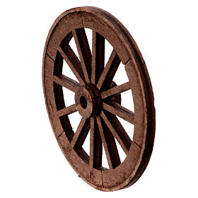 Rad mit Speichen aus Holz, Krippenzubehör, neapolitanischer Stil, 6,5 cm Durchmesser