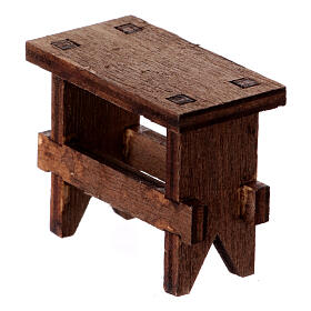Sitzbank aus Holz, Krippenzubehör, neapolitanischer Stil, für 8 cm Krippe