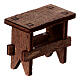 Sitzbank aus Holz, Krippenzubehör, neapolitanischer Stil, für 8 cm Krippe s3