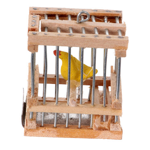 Käfig mit Kanarienvogel, Krippenzubehör, neapolitanischer Stil, für 12 cm Krippe, 3x3x3 cm 1