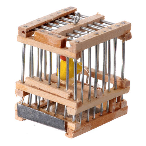 Cage canari crèche napolitaine 12 cm ouvrante terre cuite 3x3x3 cm 2