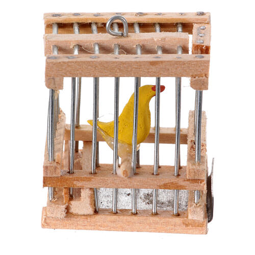 Cage canari crèche napolitaine 12 cm ouvrante terre cuite 3x3x3 cm 3