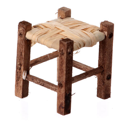 Stuffed stool for 6 cm Neapolitan Nativity Scene, real height 2.5 cm 2