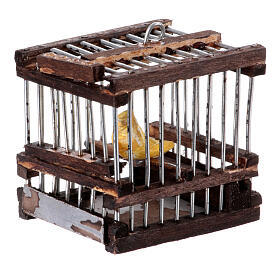 Canary cage for 12 cm Neapolitan Nativity Scene, opening door, 4x4x3 cm