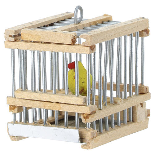 Nativity scene canary bird cage 12 cm Naples openable 4x4x3 cm 2