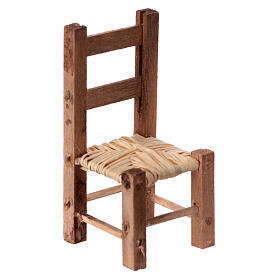 Krzesło plecione, szopka z Neapolu 8 cm, h rzeczywista 5 cm