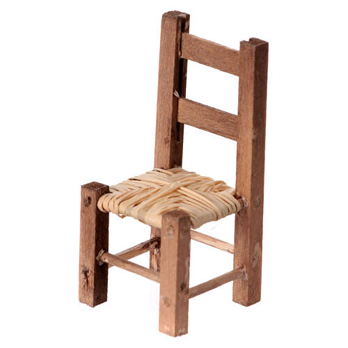Krzesło plecione, szopka z Neapolu 8 cm, h rzeczywista 5 cm 1