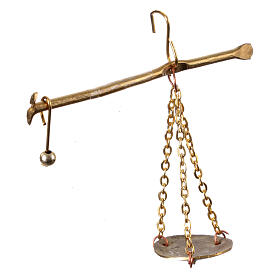 Balança presépio 10-12 cm napolitano metal dourado h real 6 cm