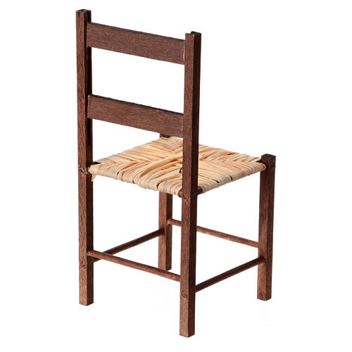 Cadeira de palha e madeira presépio napolitano 20-24 cm h 14 cm 3