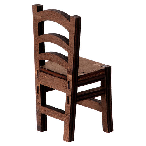 Krzesło z drewna, szopka z Neapolu 16 cm, h rzeczywista 10 cm 3