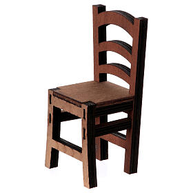 Krzesło z drewna miniatura, szopka z Neapolu 20 cm, h rzeczywista 13 cm