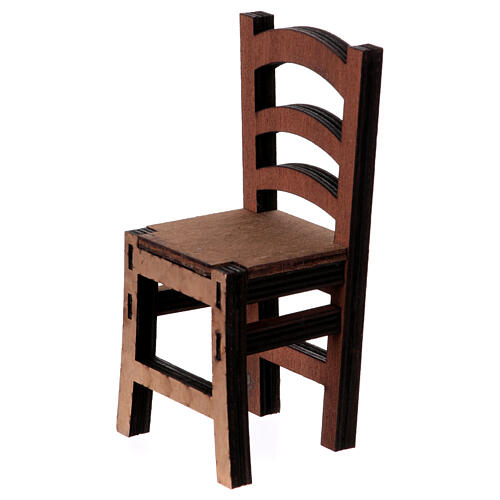 Cadeira madeira miniatura para presépio napolitano de 20 cm h 13 cm 1