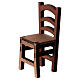 Cadeira madeira miniatura para presépio napolitano de 20 cm h 13 cm s1