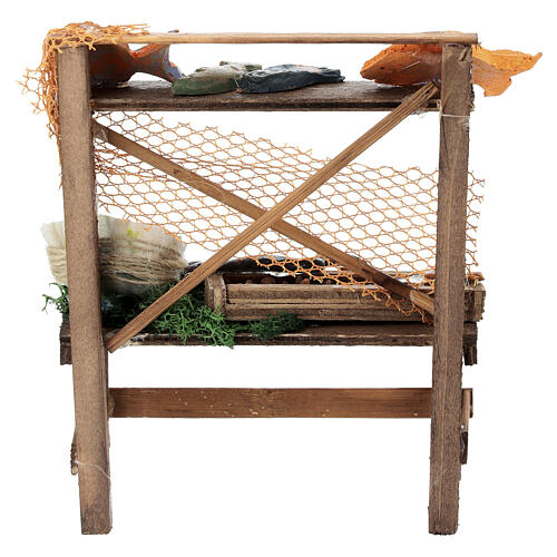 Étal poissonnier miniatures terre cuite crèche napolitaine 12 cm 10x10x5 cm 5