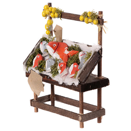 Banco pescivendolo miniature terracotta presepe 12 cm Napoli 10x10x5 cm 2