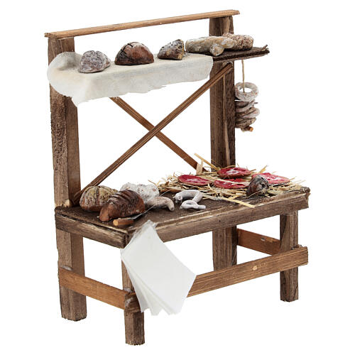 Baker's stall with terracotta food for 12 cm Neapolitan Nativity Scene, 15x10x5 cm 4