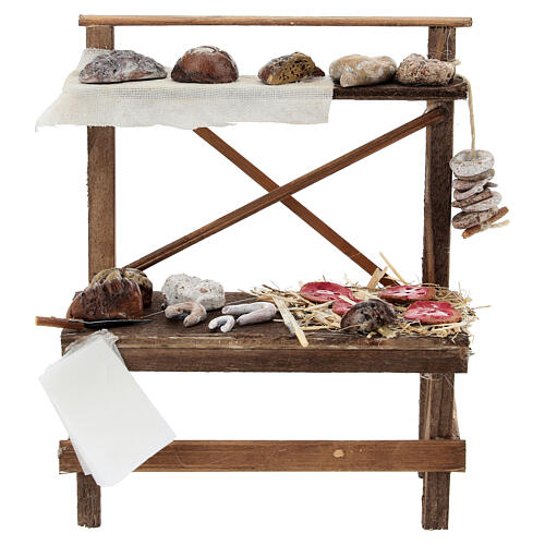 Nativity scene baker's bench 12 cm Naples terracotta miniatures 15x10x5 cm 1