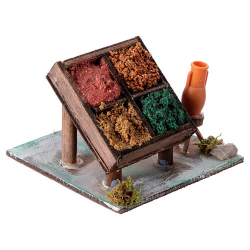 Spice stall for 10 cm Neapolitan Nativity Scene, 5x10x10 cm 3