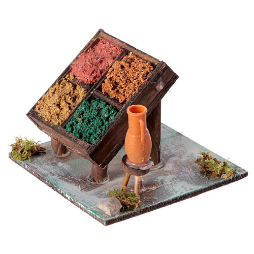 Banco spezie presepe 10 cm napoletano 5x10x10 cm 2