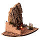 Lagerfeuer im Gebirge, mit kleiner Mauer, Krippenzubehör, neapolitanischer Stil, für 8 cm Krippe, 10x10x5 cm s3
