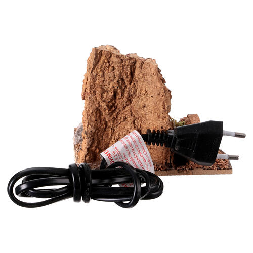 Scena falò muretto roccia presepe 8 cm napoletano illuminato 10x10x5 cm 4