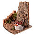 Scena falò muretto roccia presepe 8 cm napoletano illuminato 10x10x5 cm s2
