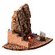 Scena falò muretto roccia presepe 8 cm napoletano illuminato 10x10x5 cm s3